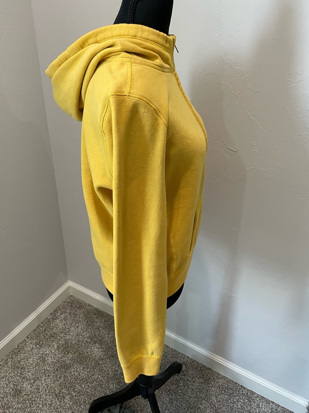 Abercrombie & Fitch Yellow Half-Zip Hoodie with Embroidered A Y2K - Picture 3 of 7